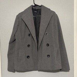 Rampage Charcoal Double-Breasted Pea Coat